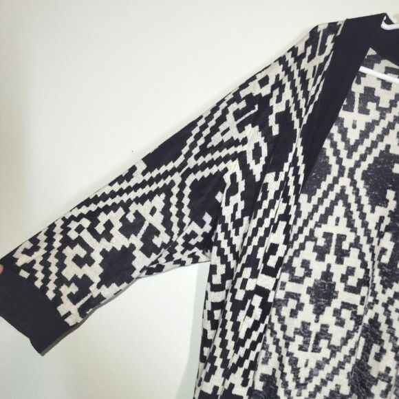 Talbots Linen Blend Navy White Cardigan 1X - Picture 4 of 9